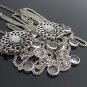 Miu's Silver + Black Rhinestone Multi Strand Necklace + Bracelet Jewelry Set (mis.26)