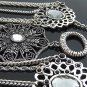 Miu's Silver + Black Rhinestone Multi Strand Necklace + Bracelet Jewelry Set (mis.26)