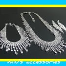 Miu's Sparkling Rhinestone Bride Necklace + Bracelet + Earrings Jewelry Set (mis.w2)
