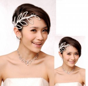 Miu's Sparkling Rhinestone Bride / Party Necklace + Bracelet + Earrings Jewelry Set (mis.w5)