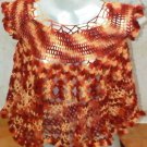 Flair knitted mesh work blouse short flair - jeans fit