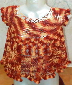 Flair knitted mesh work blouse short flair - jeans fit