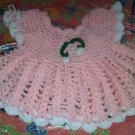 Crocheted/knitted Baby pink dress