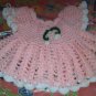 Crocheted/knitted Baby pink dress