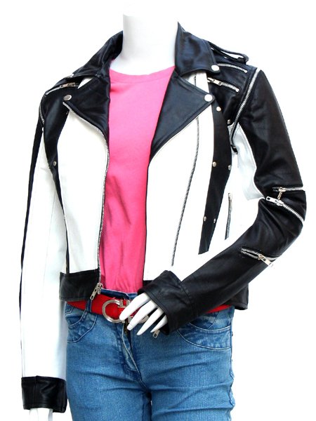 Michael Jackson Black & White WOMEN'S Pepsi Leather Jacket