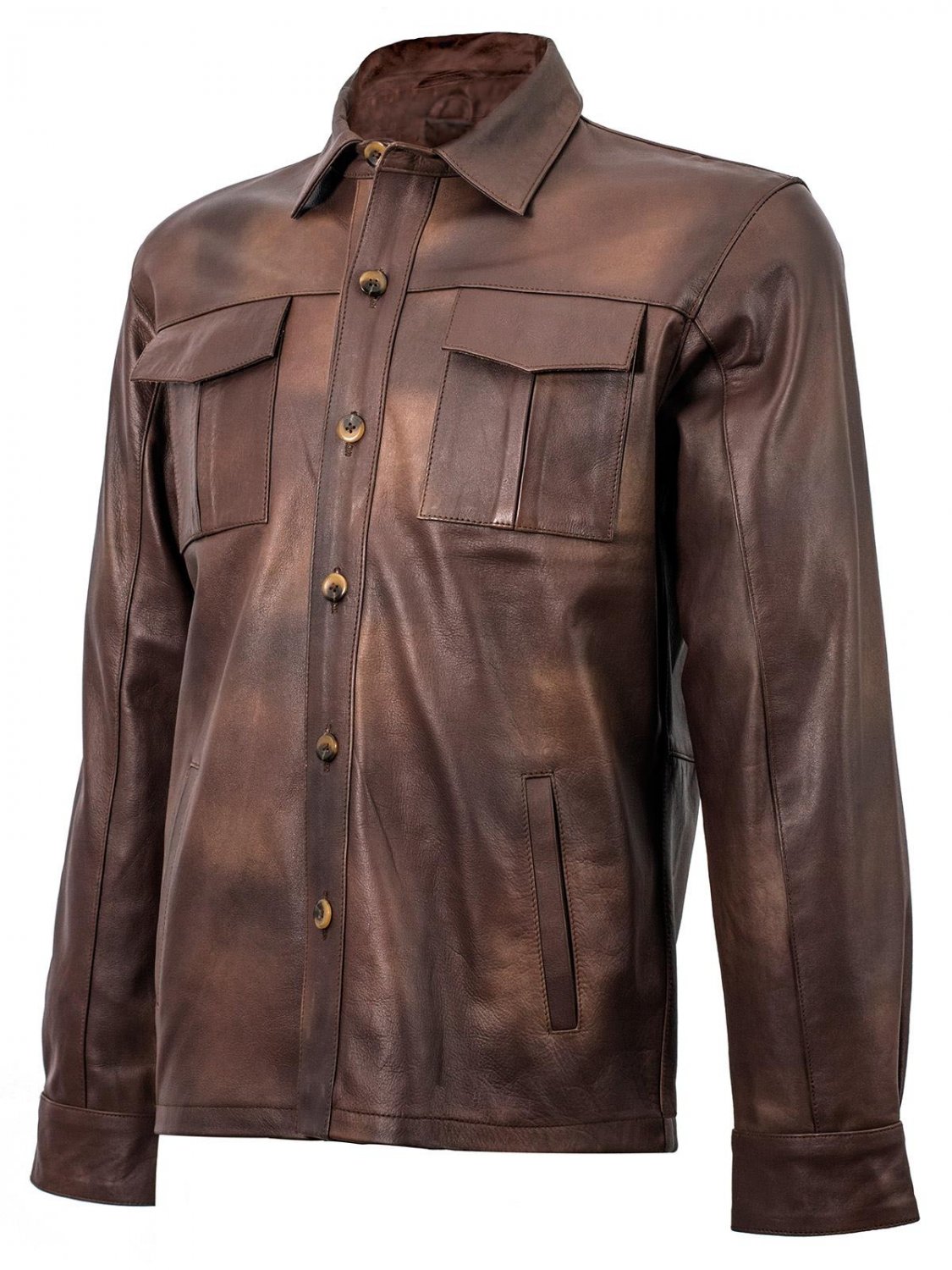 Summer Jacket - Brown Leather Shirt