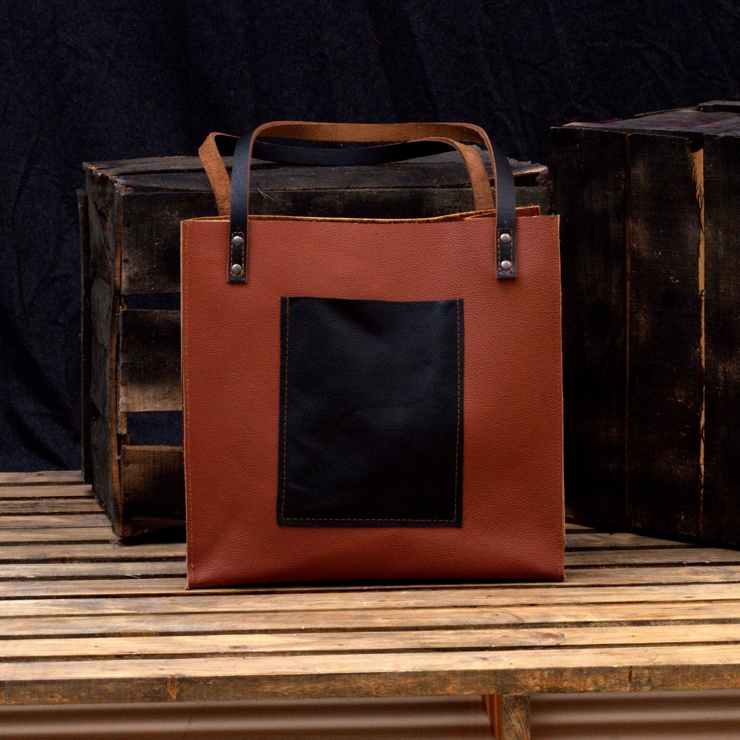 MONT5 Women's Vintage Genuine Leather Tote Shoulder Bag | Distressed Large Fashion Purse