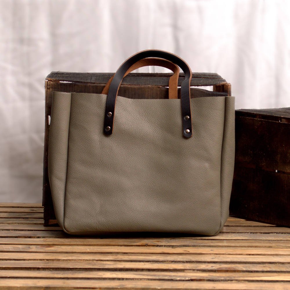 MONT5 KEL GREY Handmade Soft Carryall Ultimate Leather Women Tote Bag