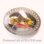 Flaming Lucky 7 Silver Rhinestone Carroo Belt Buckle