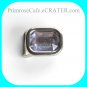 Small Clear Rhinestone Western metal belt buckle