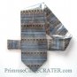 Vintage No Label Hand Made Pastel Blue Brown Mens Silk Necktie Tie