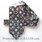 Vintage No Label Hand Made Purple Blue White Silk Necktie Tie