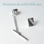 Silver color alloy Wave Block necktie tack clutch pin