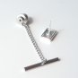 Silver color alloy Wave Block necktie tack clutch pin