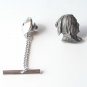 Native American Indian Head Silver tone necktie tack clutch pin
