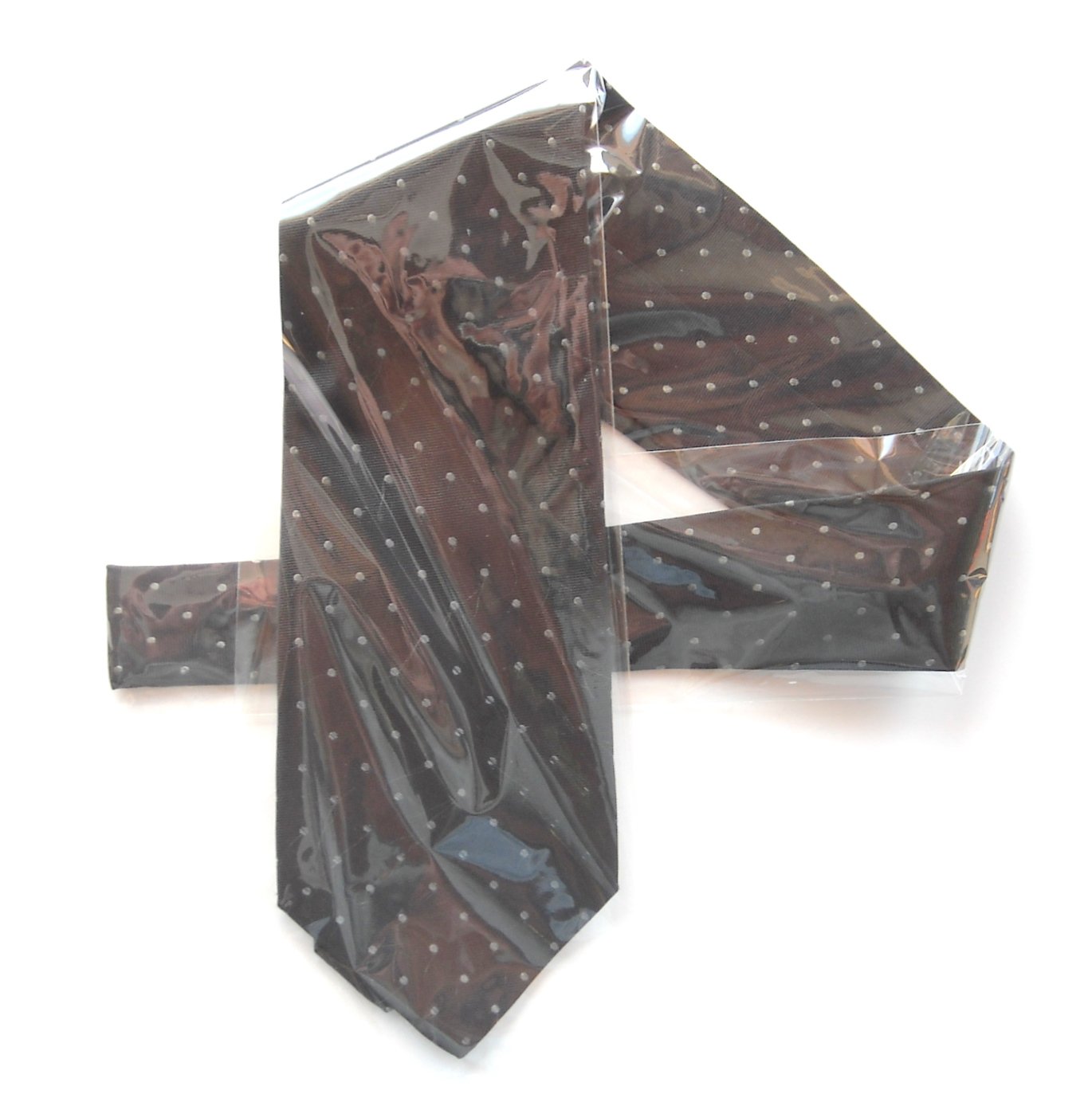 Banana Republic Black Silver Dots Mens Silk Necktie Tie