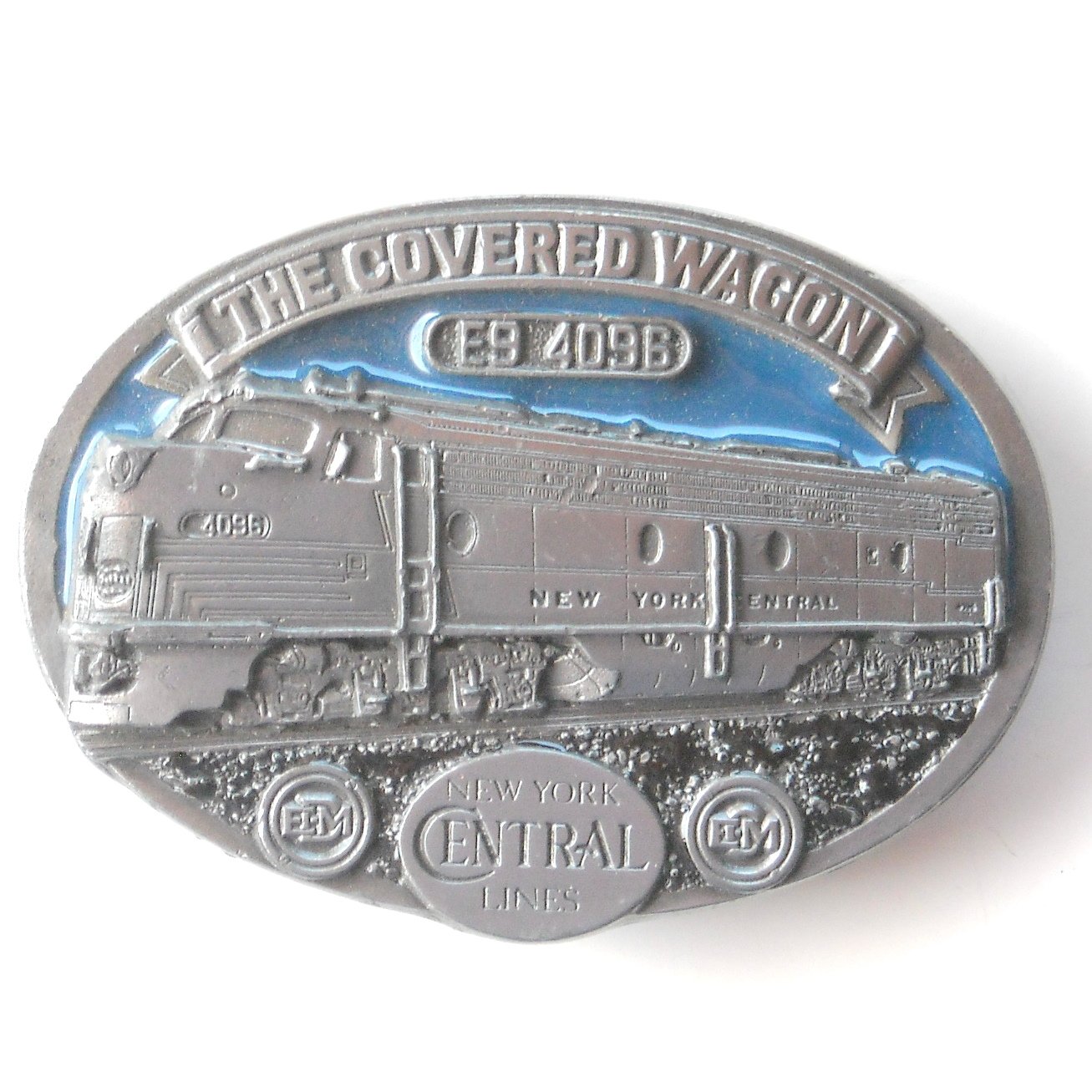 Covered Wagon New York Central Lines 1988 C&J Pewter US Belt Buckle