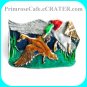 Mallard Green Head Ducks Pond Bergamot Pewter US Belt Buckle