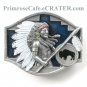 Native American Indian Chief Vintage 3D Arroyo Grande Pewter Belt Buckle