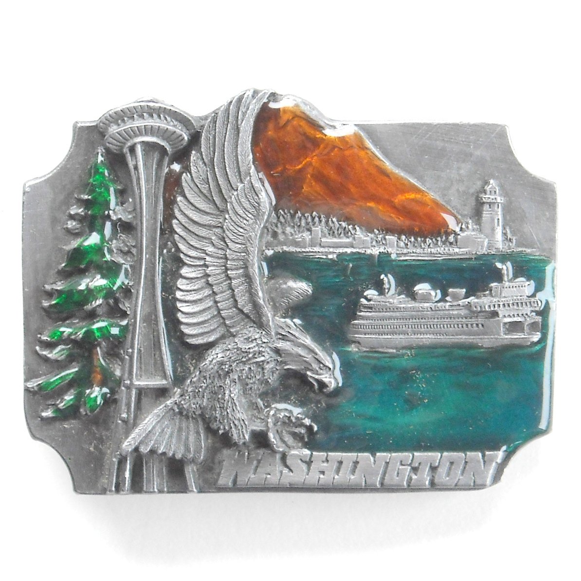 Washington Space Needle Eagle Vintage Siskiyou Pewter Belt Buckle