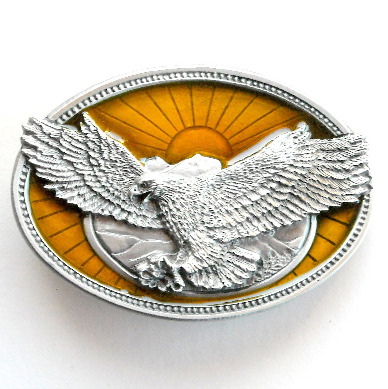 Landing Eagle Mountain 3D Katz Pewter Belt Buckle