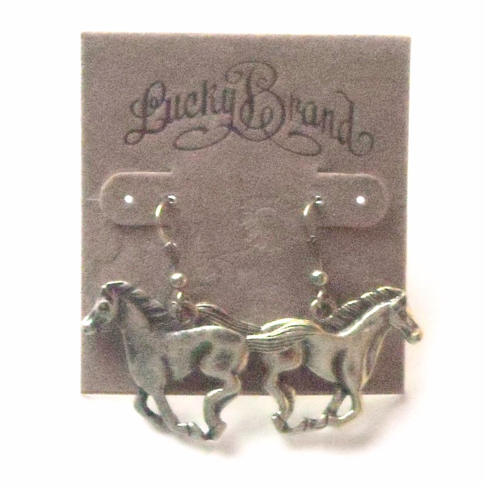 Brass Tone Horses Lucky Brand Dangle Earrings