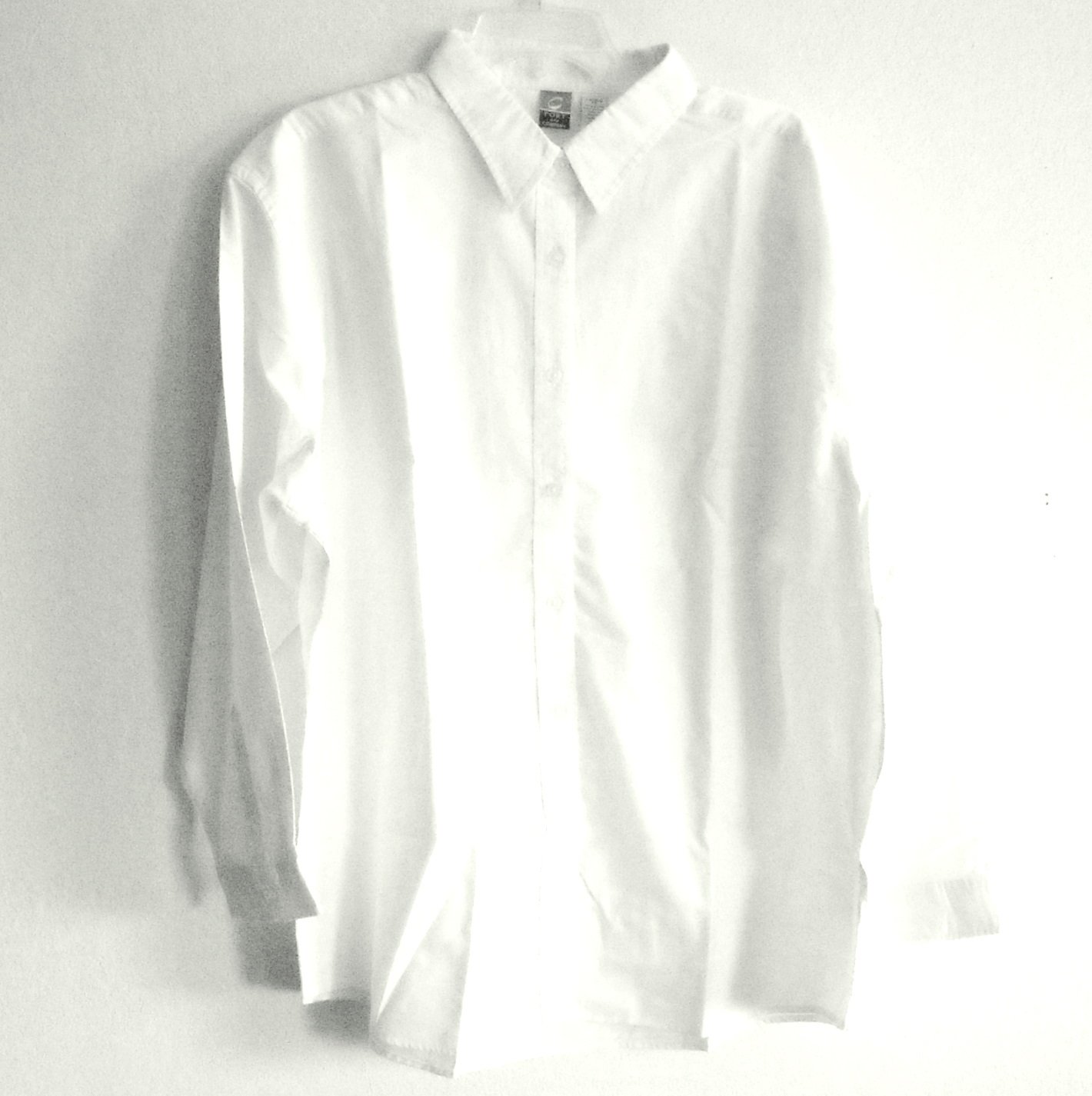 White Denim Western Button Up Womens Shirt Top Size L Large