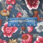 Cambridge Classics Vintage Navy Blue Red Beige Flowers Silk Necktie Tie