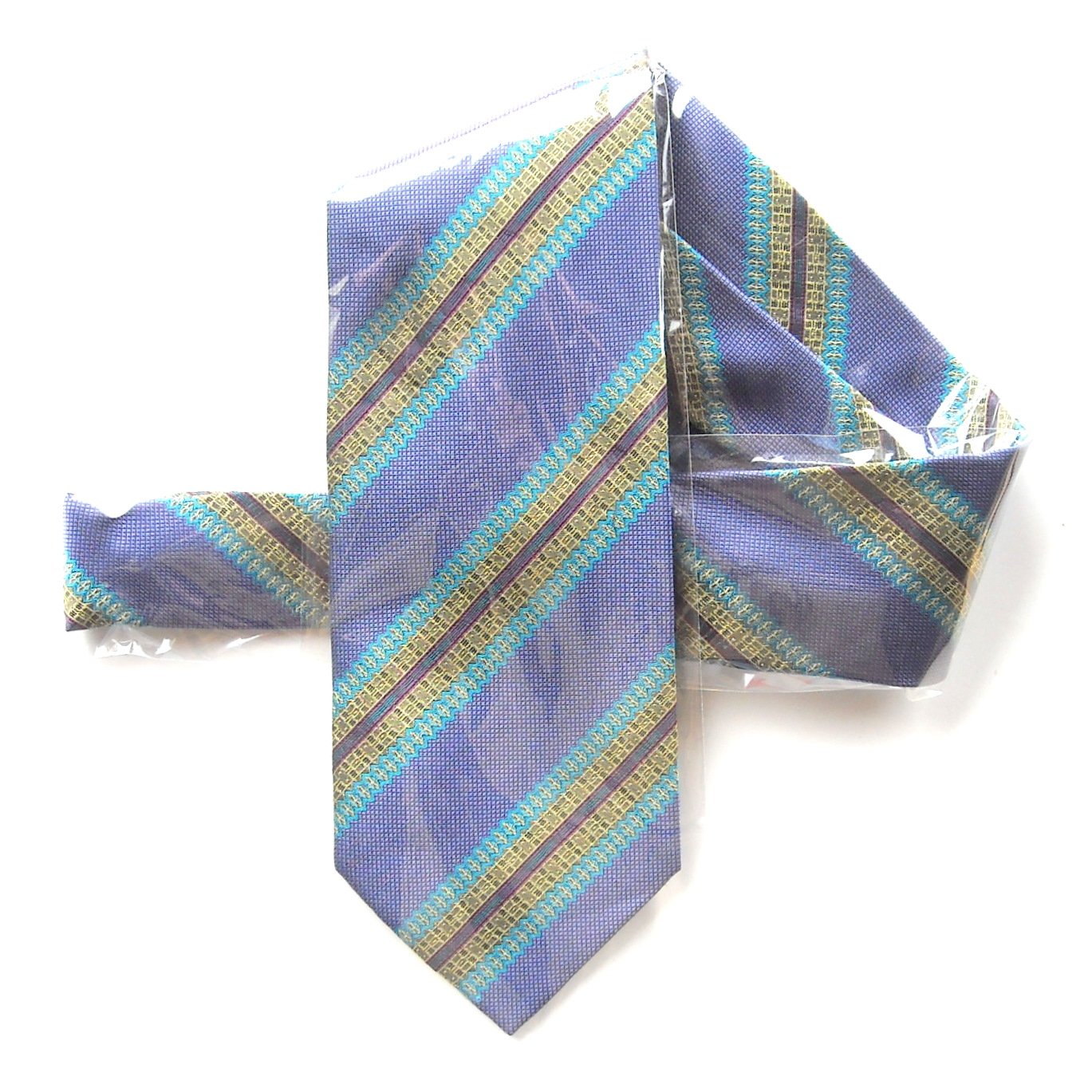 Daniel De Fasson Purple Striped Mens Silk Necktie Tie