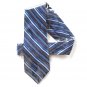 Stafford Extra Long Navy Blue Striped Mens Silk Necktie Tie