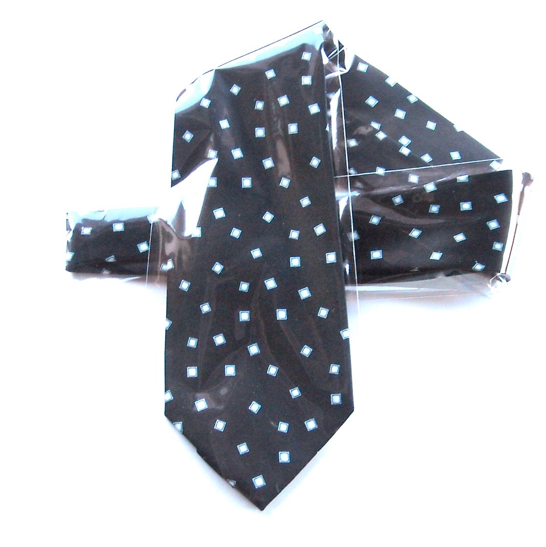 L'art D'espace Italy Vintage Black White Dots Pattern Necktie Tie