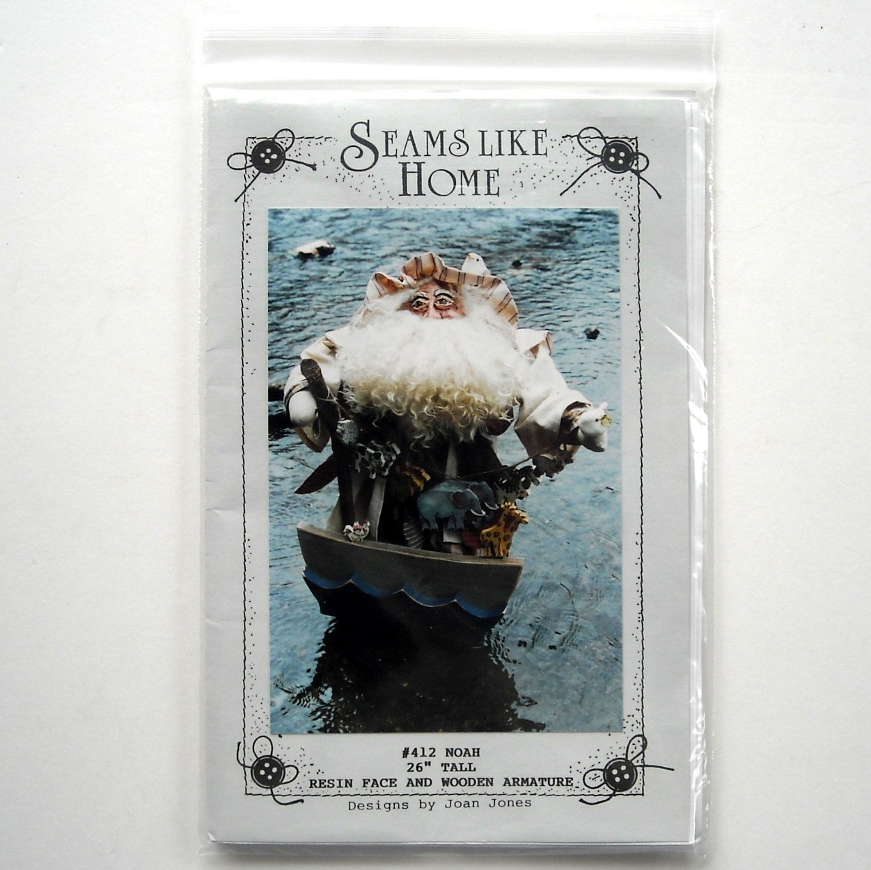 Seams Like Home 1994 Noah Folk Art Version Doll Crafts Pattern # 412