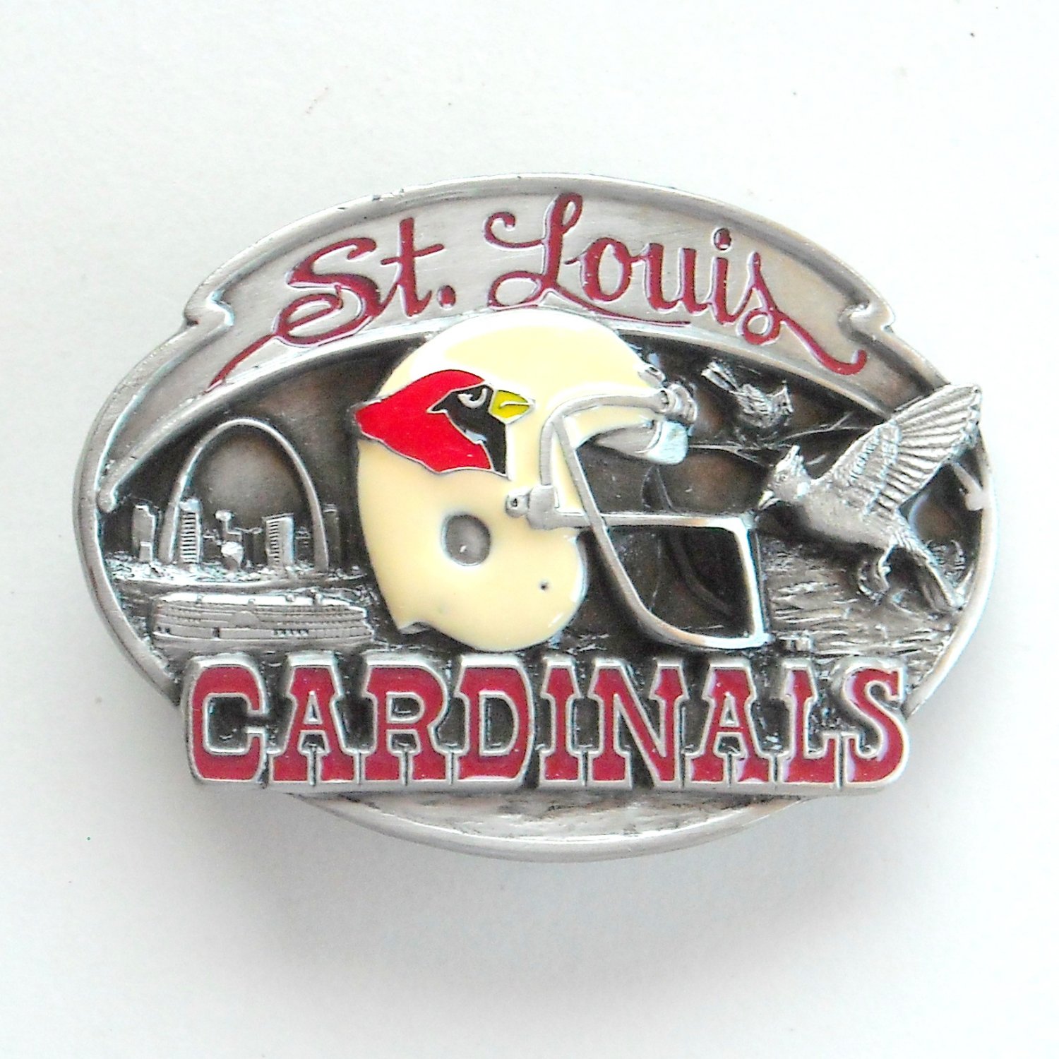 St Louis Cardinals 3D Vintage NFL Siskiyou Pewter Belt Buckle
