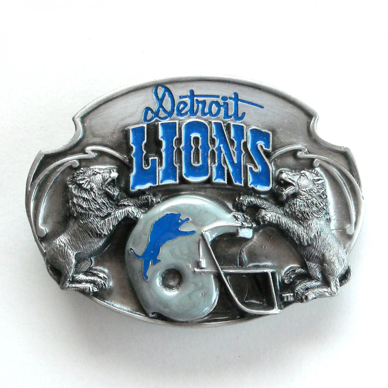 Detroit Lions 3D Vintage NFL Siskiyou Pewter Belt Buckle