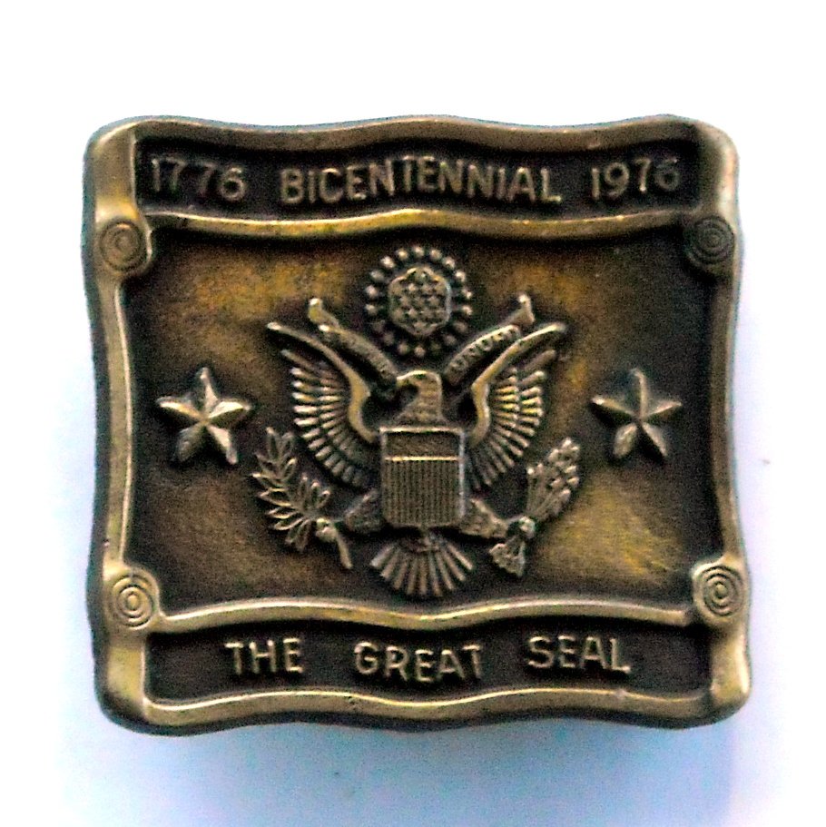 Vintage The Great Seal Bicentennial Brass belt buckle