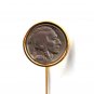 Indian Head Coin Nickel Gold Color Vintage Necktie Stick Clutch Pin
