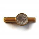 Genuine Indian Head Buffalo Nickel Coin Vintage Brass Tie Slide Clip