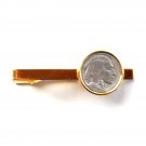 Genuine Buffalo Indian Head Nickel Coin Vintage Gold color Tie Slide Clip