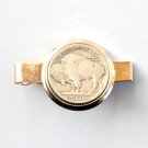 Real Buffalo Nickel Coin Vintage Gold color Short Tie Slide Clip