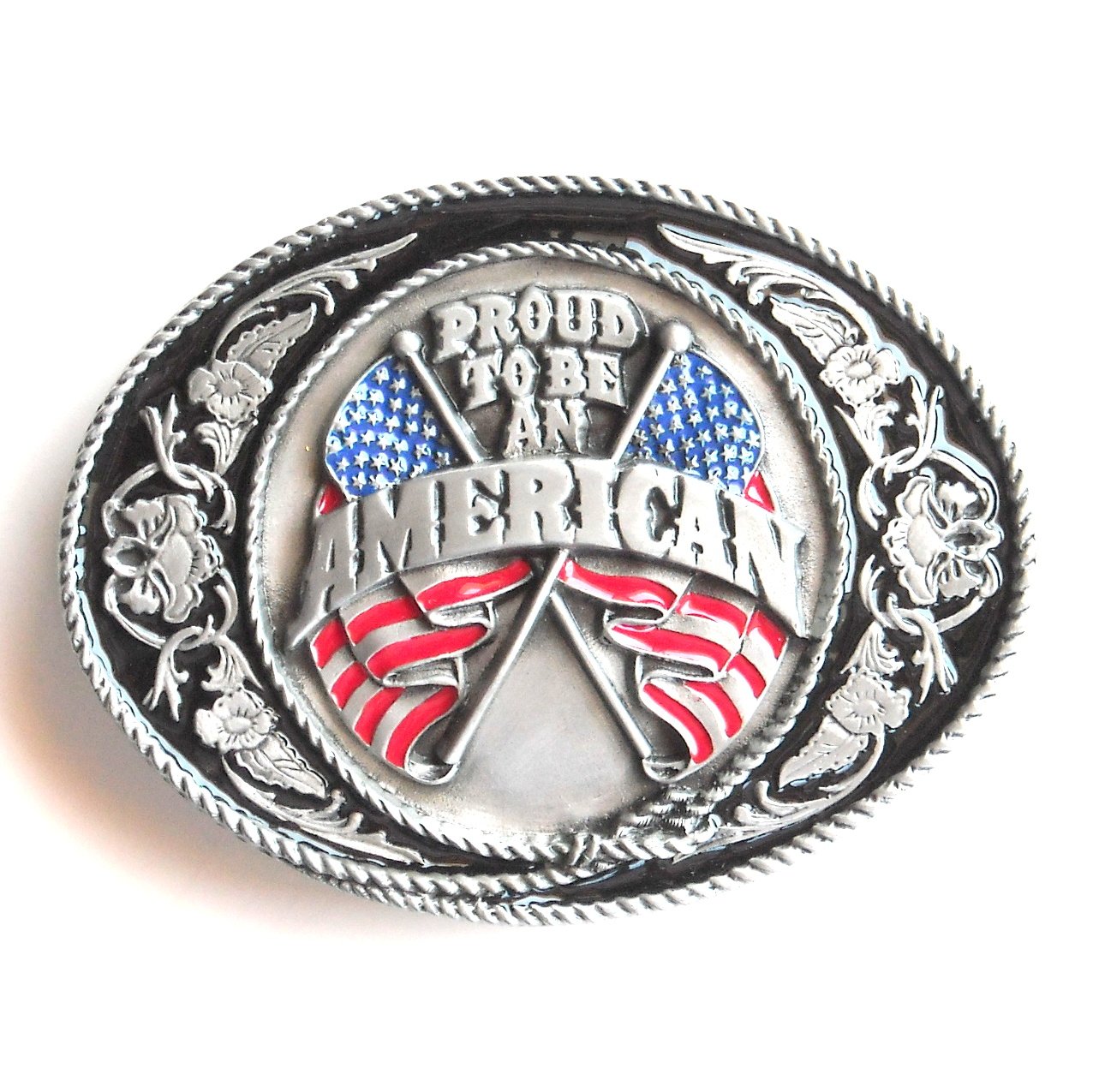 Proud To Be An American Siskiyou Pewter Belt Buckle