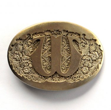 Letter W Initial Monogram Western Style Award Design Solid Brass