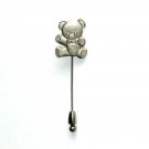 My Teddy Bear Silver Color Vintage Necktie Stick Clutch Pin