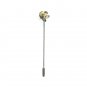 Rosebud Flower Silver Color Vintage Necktie Stick Clutch Pin