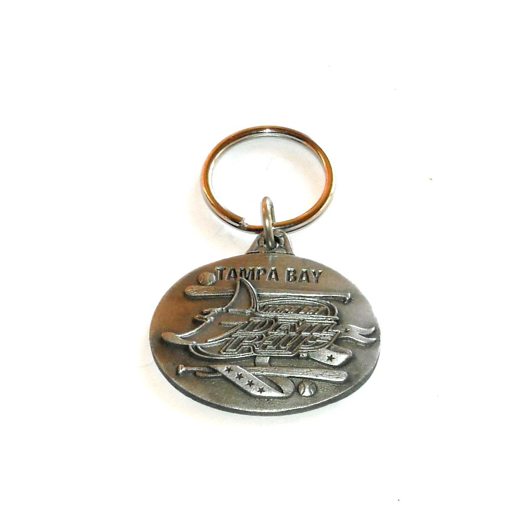 Tampa Bay Devil Rays Baseball Pewter Fob Key Ring Keychain