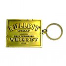 Bulleit Frontier Whiskey Solid Brass Fob Key Ring Keychain