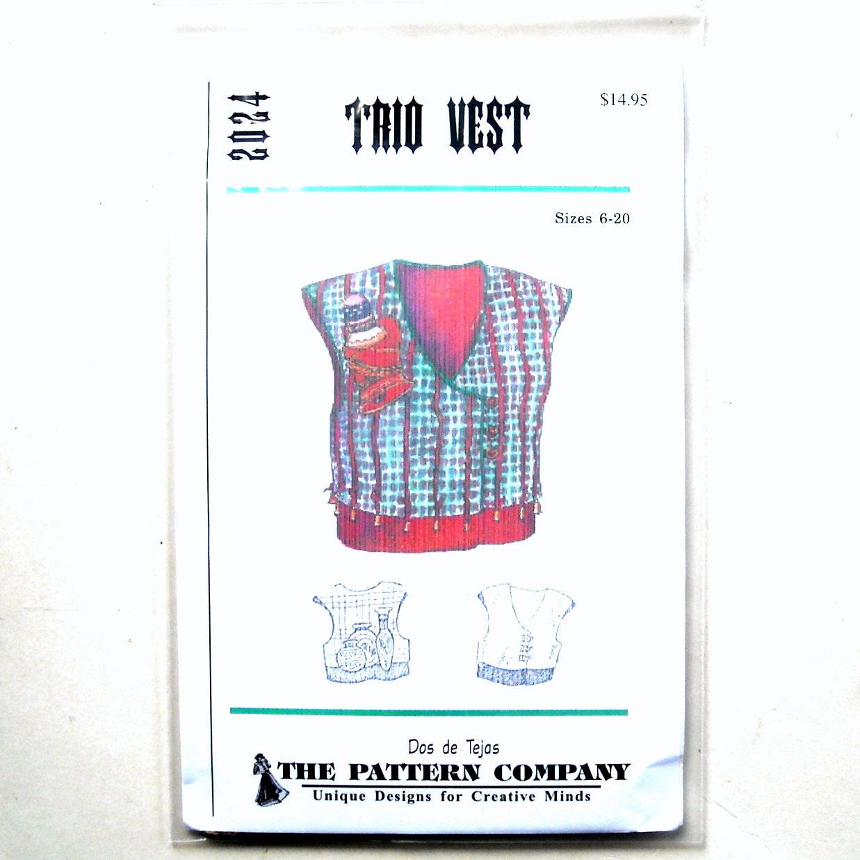 Trio Vest Dos De Tejas Sewing Pattern 2024