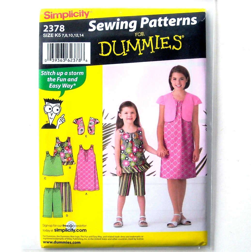 Childs Girls Dress Shorts Sportswear Size K5 7 - 14 Simplicity Sewing  Pattern Dummies 2378