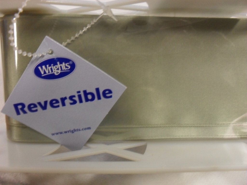Wrights Trim Reversible Light Sage Green Ribbon 2-1/2" - by the yard