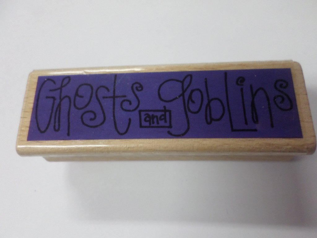 Wood Block Stamp - Halloween Ghosts & Goblins
