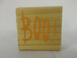 Wood Block Stamp - Boo